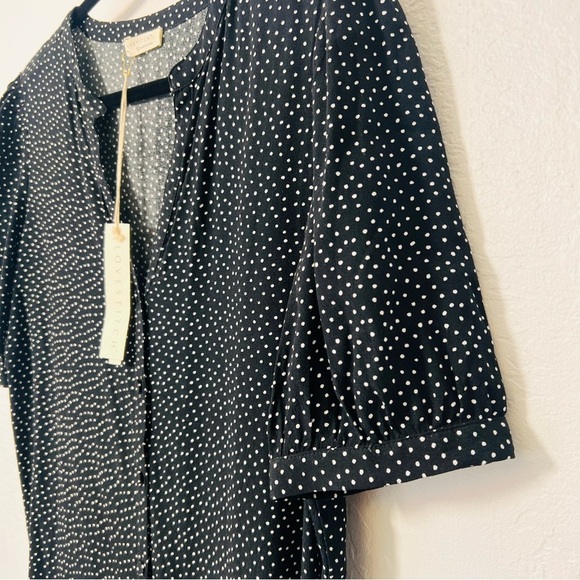 Love Stitich NWT Black Polkadot Drop Waist Shirt Dress Mini - Picture 2 of 10